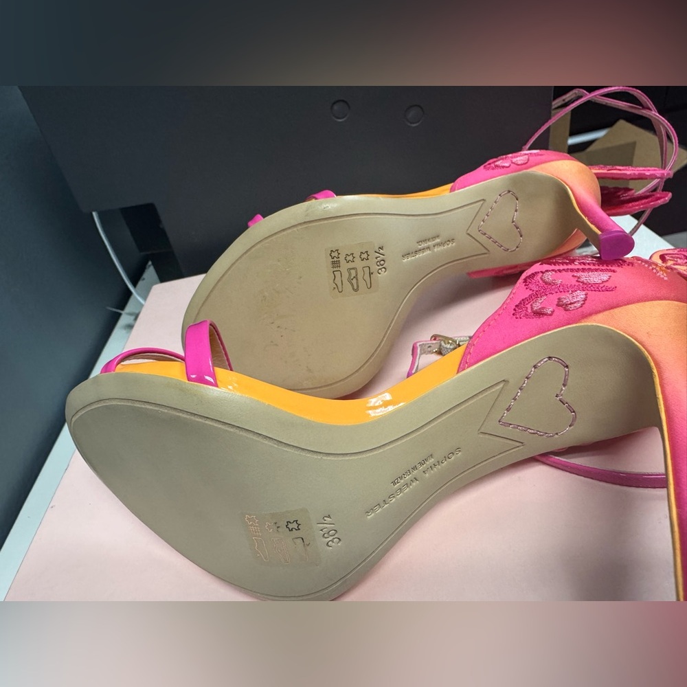 Sophia Webster Vibrant Pink and Yellow Heels - Picture 9 of 13
